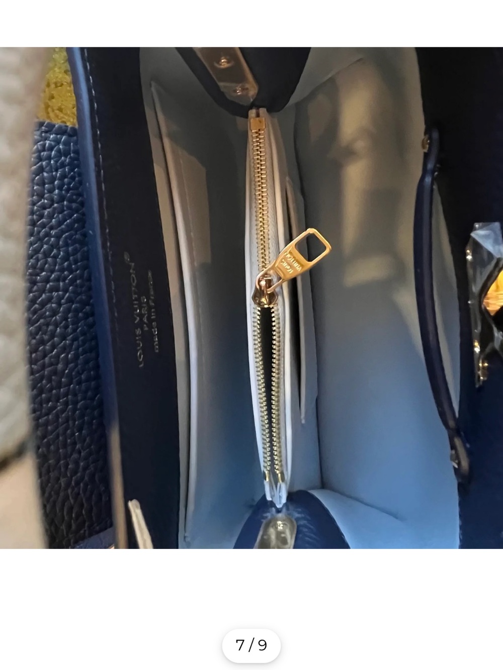 Louis Vuitton Capucines BB Top Handle Bag in Navy with Cream Handle - Picture 6 of 6